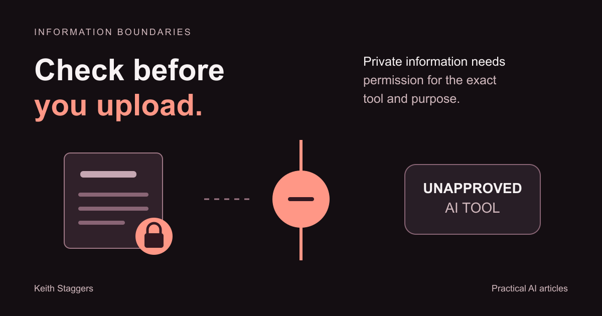 A confidential document is blocked from entering an unapproved AI tool.